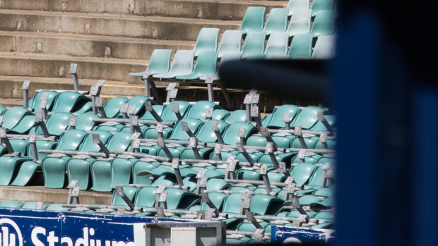 Chairs are being removed at Allianz Stadium as part of so-called soft demolition works. 