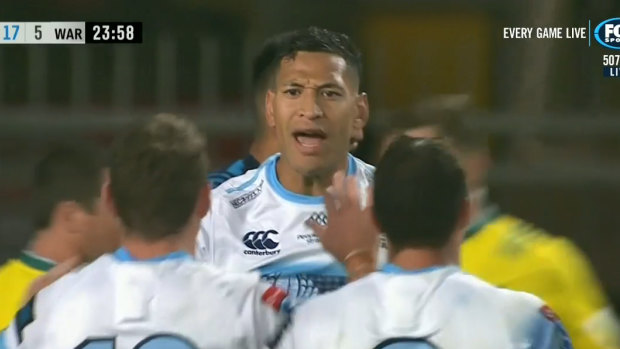 Class above: Israel Folau again proved his aerial prowess as he set the Super Rugby try-scoring record.