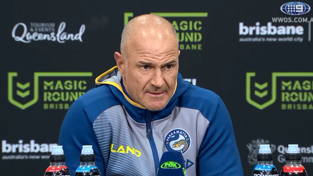 Flogged: Brad Arthur's Parramatta came back to earth with a thud.