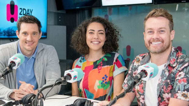 2Day FM breakfast's Ed Kavalee, Ash London and Grant Denyer.