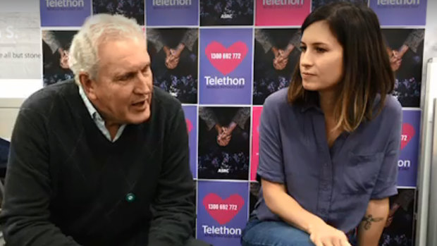 Dr Chris Higgins and daughter Missy, pictured at a fundraising telethon several years ago. 