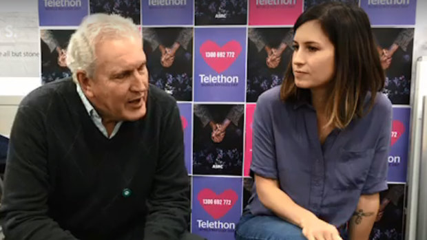 Dr Chris Higgins and daughter Missy, pictured at a fundraising telethon several years ago. 