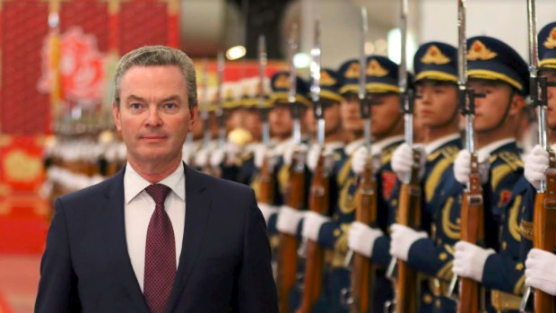Defence minister Christopher Pyne in China.