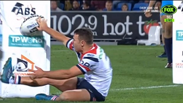 Attention grabbing: Sean O'Sullivan scored a memorable try against the Titans that the NRL later judged was a wrong call.