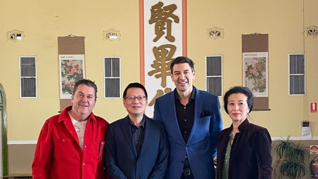Mustang Bar owner Michael Keiller, Chung Wah Association's Ting Chen, Seven West Media personality Basil Zempilas and businesswoman Gloria Zhang. 
