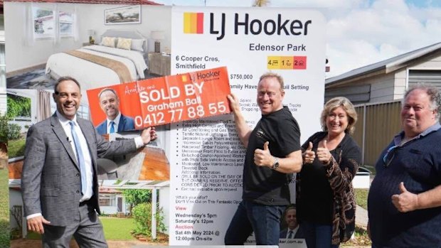 Jason Hemmy (centre) sold his childhood home in Smithfield last year and published the reserve on the listing before auction.
