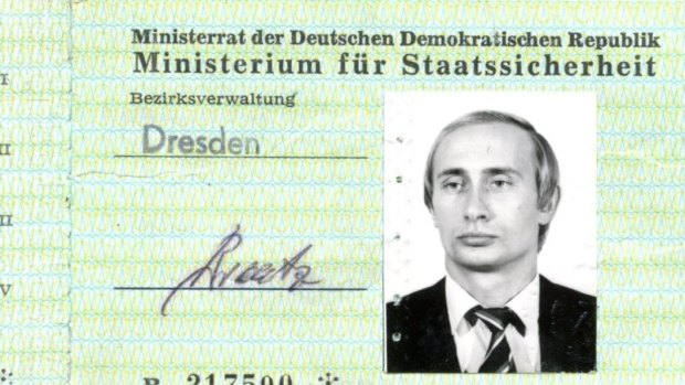 A Stasi ID pass used by Vladimir Putin when he was a Soviet spy in former East Germany has been found in the secret police archives in Dresden.