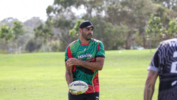 Greg Inglis was one of the star attractions in the Bennelong Cup touch football tournament.