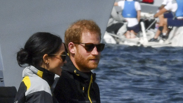 The Duke and Duchess of Sussex, Harry and Meghan, on the first day of the Invictus Games in Sydney.