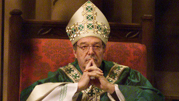 George Pell at St Mary's Cathedral in Sydney.