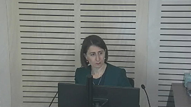Gladys Berejiklian giving evidence at the ICAC inquiry on Monday.
