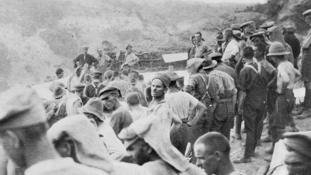 Australian troops at Gallipoli.
