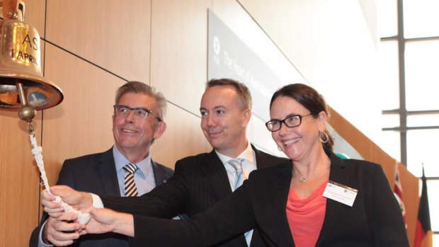 Dalrymple Bay chair David Hamill, CEO Anthony Timbrell and CFO Stephanie Commons. The company shed 16 per cent of its value on its first day of trading on the ASX. 