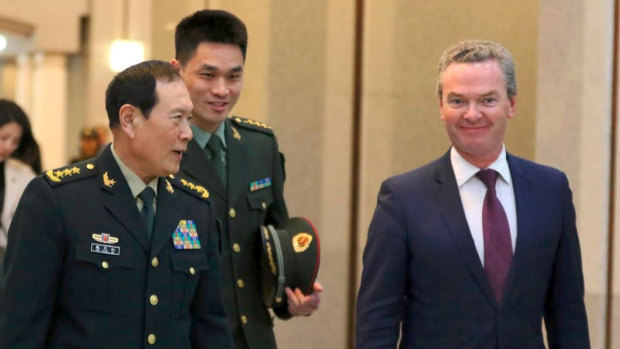 Defence minister Christopher Pyne was told his Chinese counterpart General Wei Fenghe.