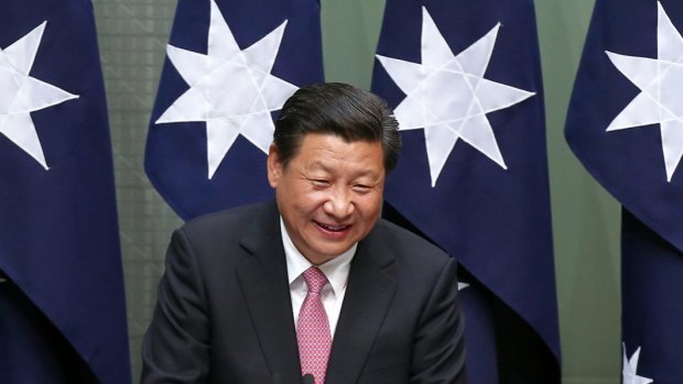Chinese President Xi Jinping addressing the Australian Parliament in 2014.