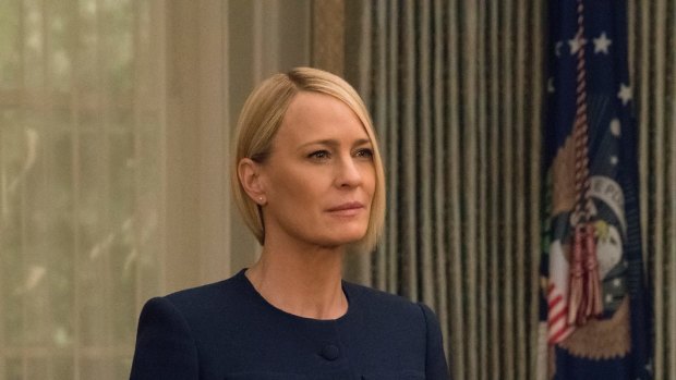 Wright plays President Claire Underwood in the final season of House of Cards.