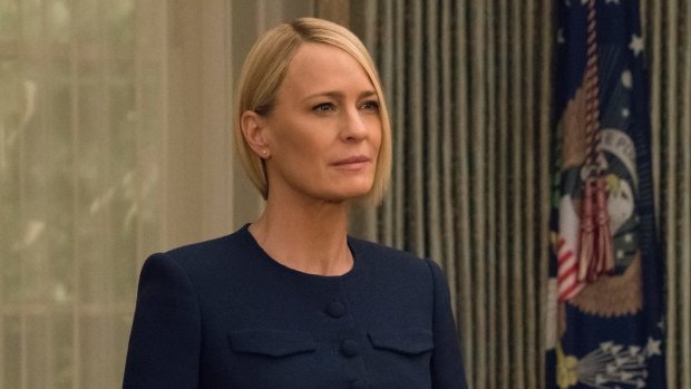 Robin Wright as President Claire Underwood in the final season of House of Cards.
