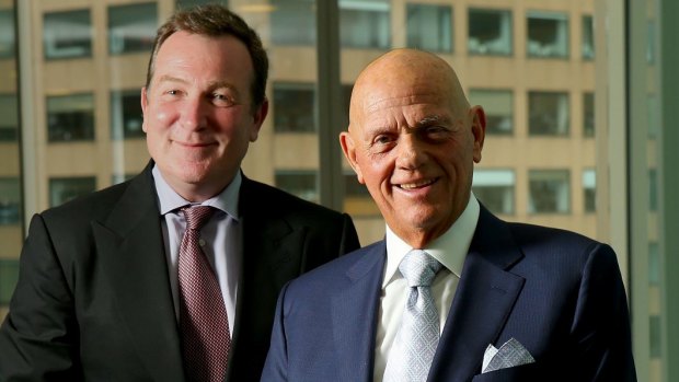 Premier Investments chairman Solomon Lew (right) and chief executive Mark McInnes want a 70 per cent cut in how much they pay landlords.
