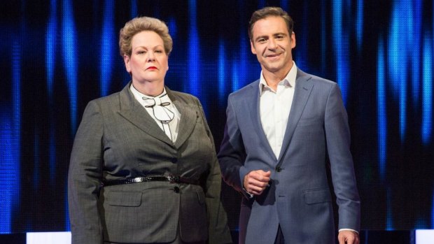 Anne Hegerty and Andrew O'Keefe on The Chase Australia.