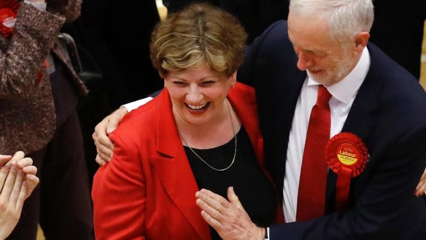 Labour's shadow foreign secretary Emily Thornberry with Labour leader Jeremy Corbyn.