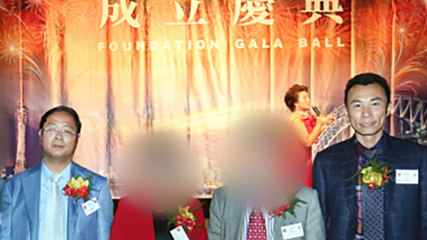 Xiongming Xie (far right) was arrested in July. He is a former Crown Casino high-roller agent and former deputy to Chinese billionaire Huang Xiangmo (left).