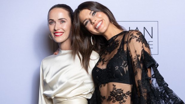 Sisters Kate and Georgia Fowler at the 2018 Australian Fashion Laureate Awards at The State Theatre on Tuesday.
