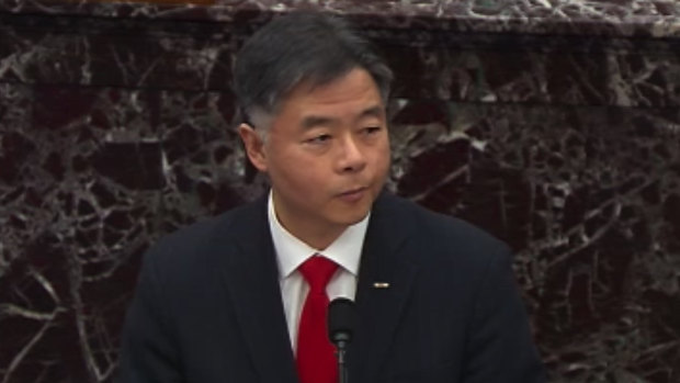 From working 24/7 to sort of not working at all: Representative Ted Lieu speaks during Trump’s second impeachment.