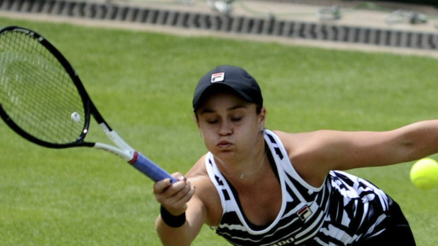 Greentop: Ashleigh Barty during her win over Jennifer Brady.