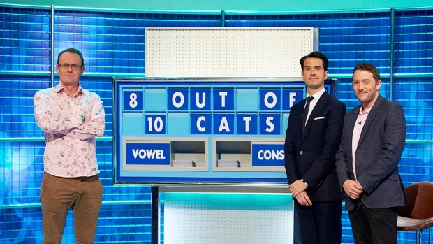 Sean Lock, Jimmy Carr and Jon Richardson in 8 Out of 10 Cats Does Countdown