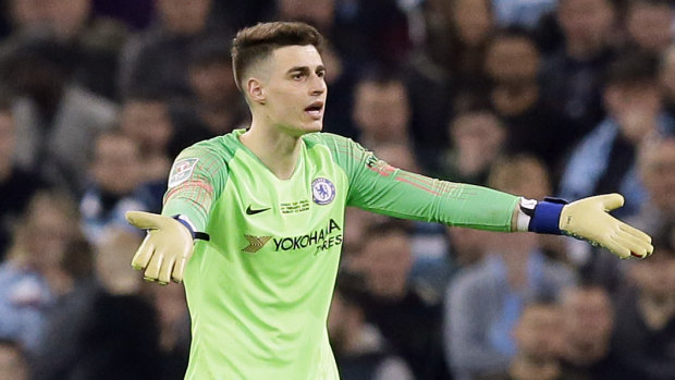 Costly: Chelsea goalkeeper Kepa Arrizabalaga has been fined over his refusal to be substituted.