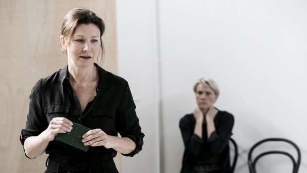 Hegh (left) in rehearsal with Ella Prince for A Room of One's Own. 