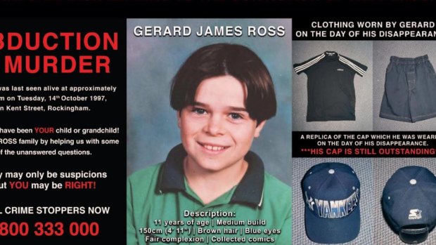 A police poster with information about Gerard's murder.