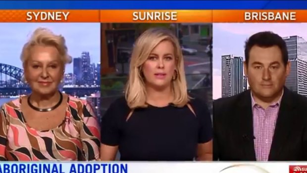 Sunrise's Sam Armytage (centre) presents the "Hot Topics" segment with Prue MacSween and Ben Davis.