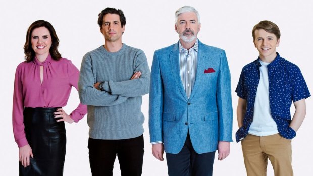 The Talkin' 'Bout Your Generation team (from left): Robyn Butler, Andy Lee, Shaun Micallef and Laurence Boxhall.
