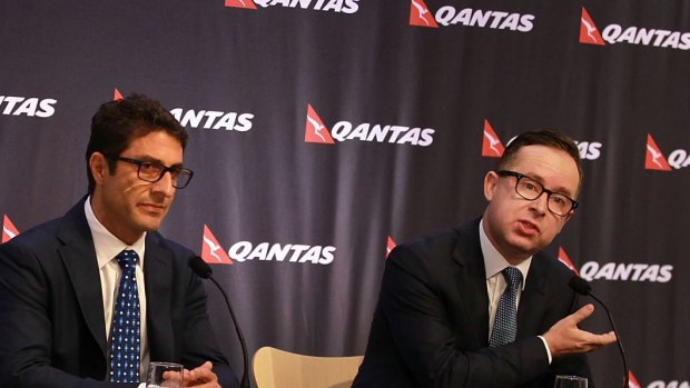 Qantas CFO Tino La Spina (left), pictured with Alan Joyce, will take over the airline's international operations in October. 