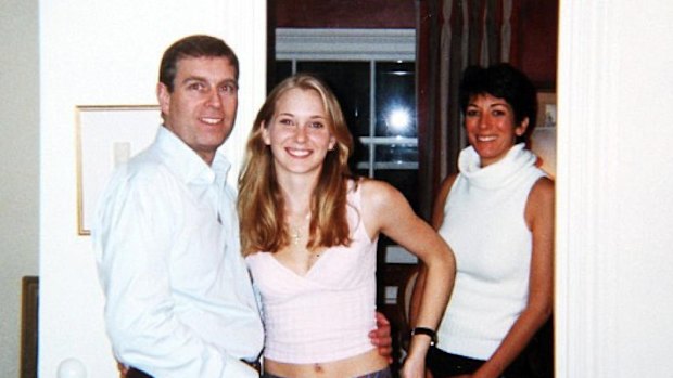 Prince Andrew with Virginia Roberts Giuffre (centre) in 2001 and Epstein’s then personal assistant Ghislaine Maxwell.