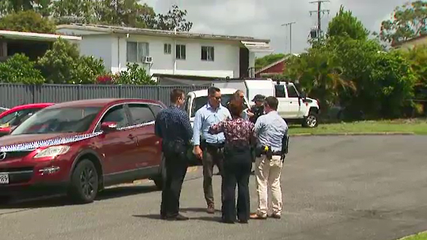 Police at Winifred Street in Burpengary on the Sunshine Coast after a body was found in a house.