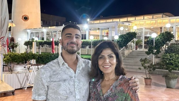 Sabawi with her son Nahed in Gaza in 2023.