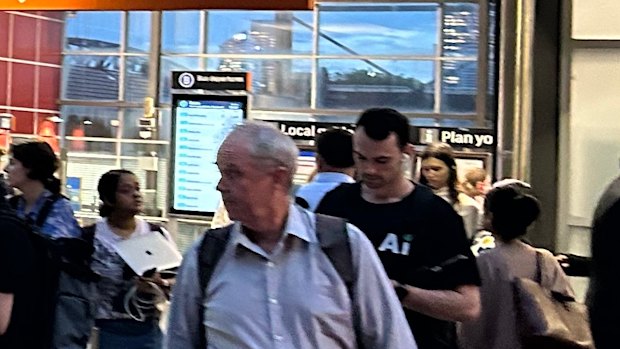 Trains on the T1 Line running through North Sydney station were shut down due to the storm.