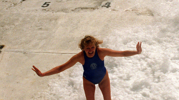 From the Archives, 1995: First woman swimmer races with Bondi Icebergs