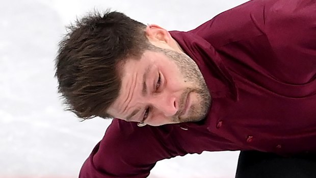Brendan Kerry skates during the Beijing 2022 Winter Olympic Games at Capital Indoor Stadium.