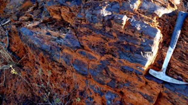 Outcropping iron at Macarthur Minerals’ Lake Giles Ularring project in Western Australia.