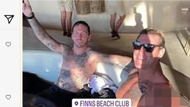 Ben Roberts-Smith and Zach Rolfe party at Bali beach club