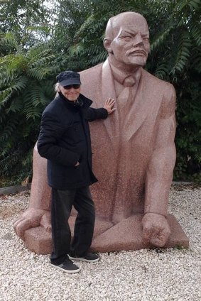 Janos Boris with Lenin at Memento Park, Budapest.