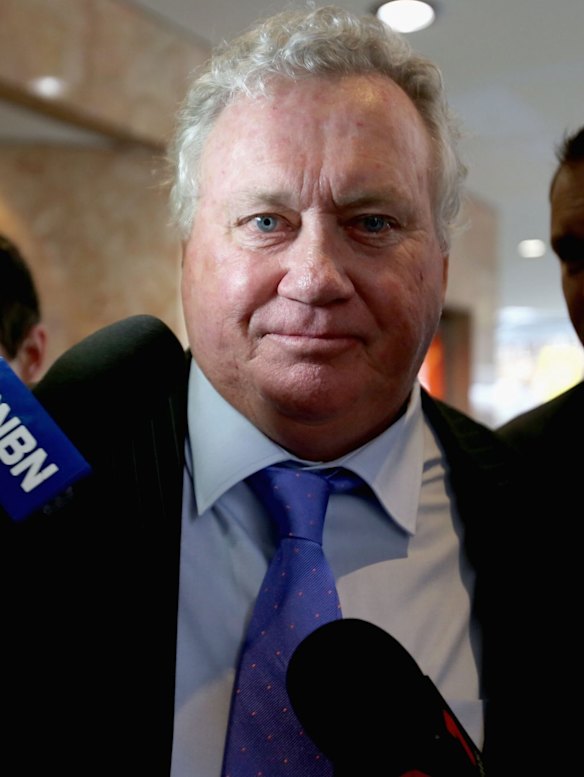 Former Newcastle mayor Jeff McCloy outside the ICAC in 2014.