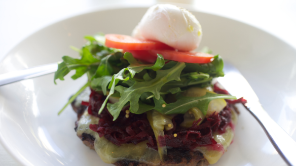 The primal burger at Ruby's Diner. Photo: Supplied.