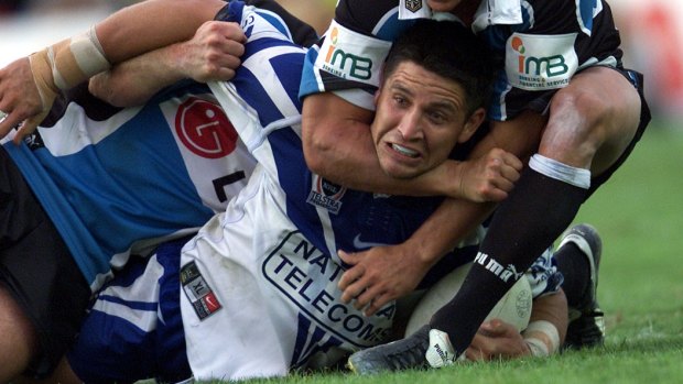 Giving his all: Steve Price played 222 games for the Bulldogs.