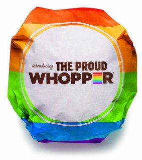 The Burger King pride whopper - viewed by many as a marketing stunt.