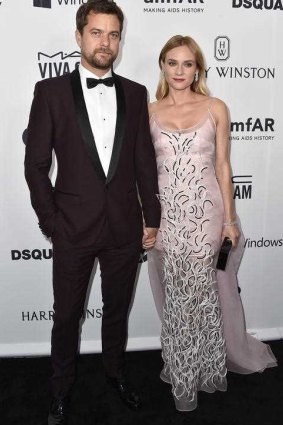 Joshua Jackson, left, and Diane Kruger arrive at the amfAR Inspiration Gala in 2015.