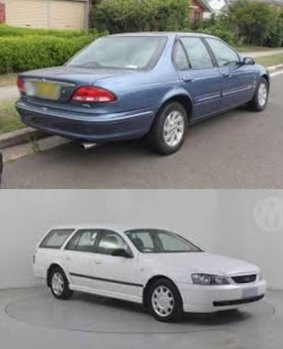 The blue Ford Fairmont found on Saturday pictured above. Jonathan Dick's other car, a white station wagon, was found dumped before the his brother's death.